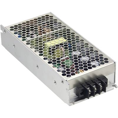 Prostokątny, srebrny zasilacz z siatką o strukturze plastra miodu, chroniący elementy elektroniczne. Stosowany w urządzeniach elektronicznych do zasilania.