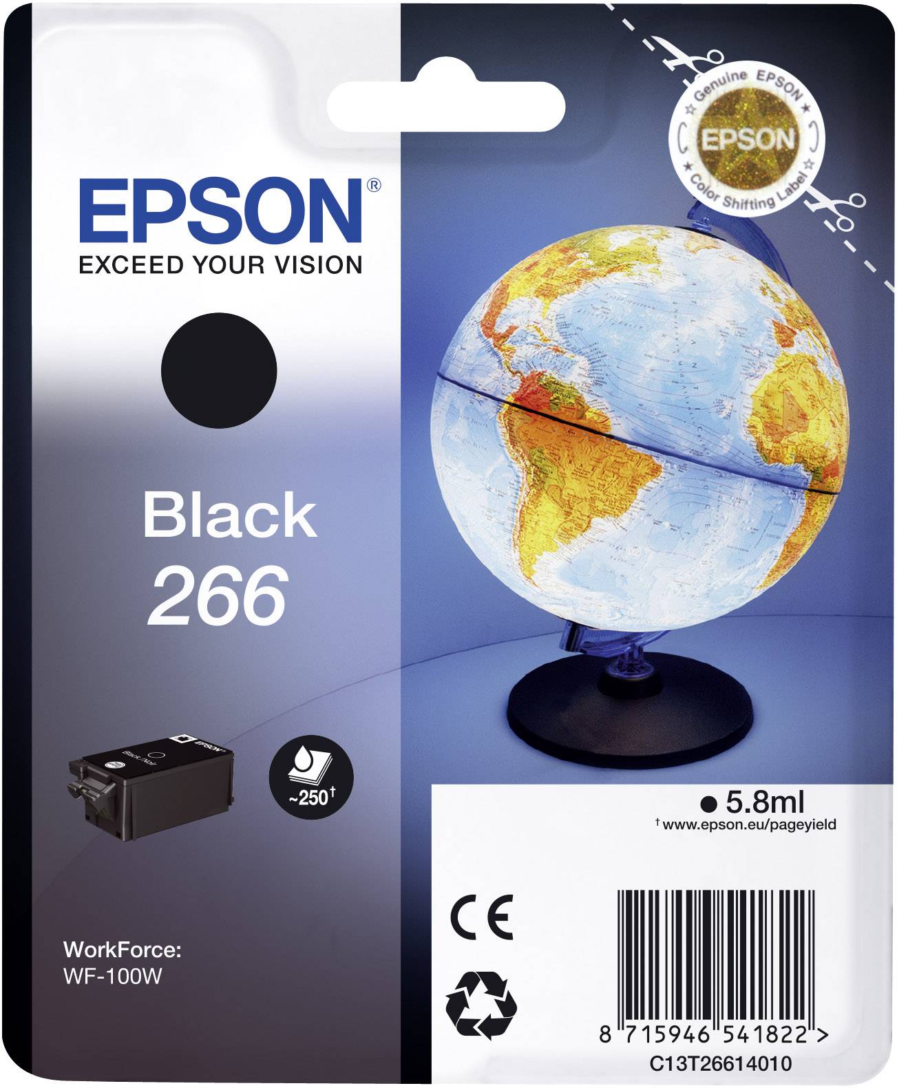 Оригінальні чорнила Epson Ink 266 чорного кольору C13T26614010