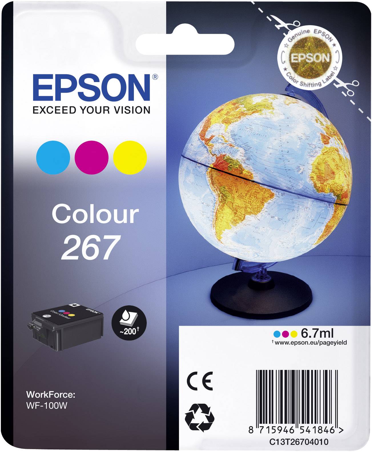 Оригінальний чорнильний картридж Epson Ink 267 кольору C13T26704010