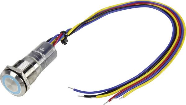 TRU COMPONENTS 1303047 Przycisk wandaloodporny LAS1-GQ-11E/B/230V/IP67, 19 mm, 250 V/AC, 3 A, 1 szt.