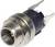 Pojedynczy metalowy wtyk gwintowany z dwoma przyłączami, prawdopodobnie przeznaczony do montażu na płytce drukowanej w urządzeniach elektronicznych.