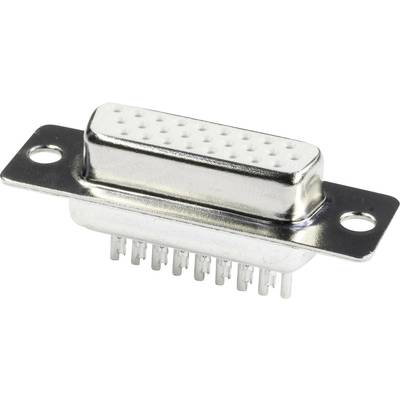 Srebrny wtyk D-Sub z 25 pinami, często stosowany w połączeniach szeregowych w sieciach komputerowych i urządzeniach elektronicznych.