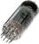 Lampa elektronowa z opisanym szklanym balonem i kilkoma stykami na końcu; stosowana w wzmacniaczach i radioodbiornikach.