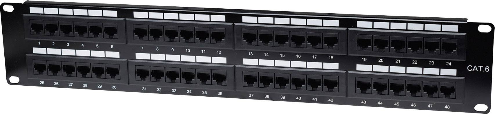 Intellinet 560283 48 Portów Patchpanel 483 mm (19") CAT 3, CAT 4, CAT 5, CAT 5e, CAT 6 2 U czarny Niezamontowany