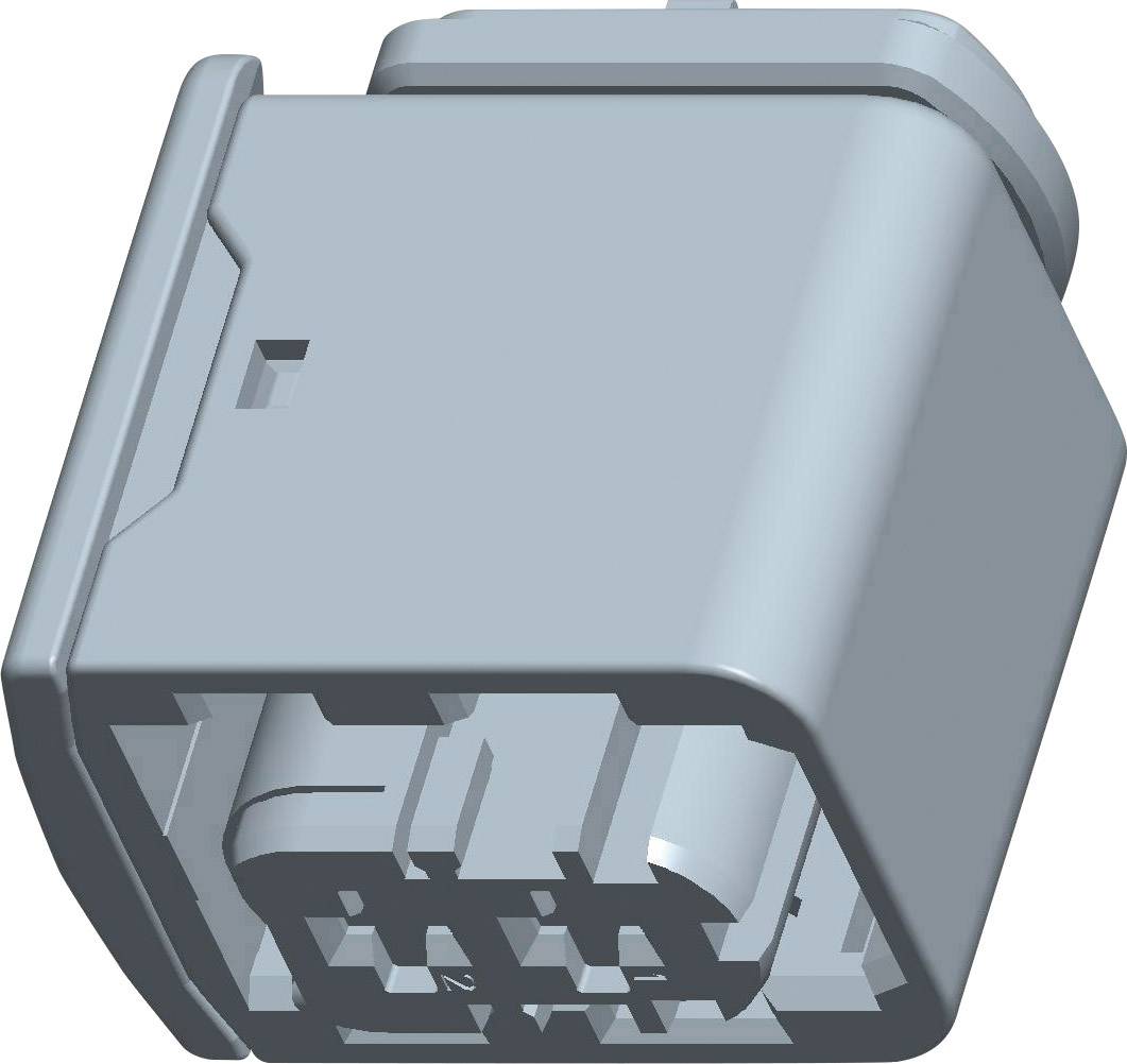 Szary, prostokątny złącze elektryczne z wieloma stykami, przeznaczone do zastosowań technicznych.