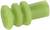 Zielony kołek plastikowy z falistym trzpieniem, często stosowany do lekkich mocowań w ścianach.