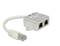 Rozdzielacz Ethernet z dwoma portami z krótkim kablem RJ45, odpowiedni do łączenia i dystrybucji połączeń sieciowych.