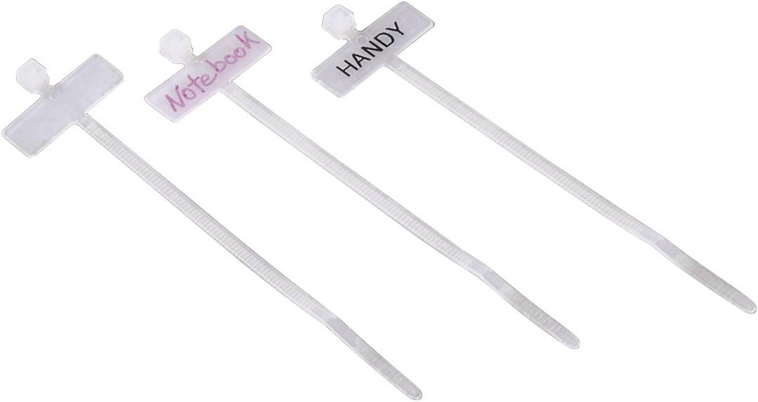 Hama 00221003 Kabelbinder mit Beschriftungsfeld, 98 mm, Natur, 25 Stück Opaska kablowa 100 mm 24 mm beżowy 25 szt.-3