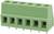 Zielony blok złącza z pięcioma przyłączami, powszechnie stosowany w obwodach elektronicznych i okablowaniu urządzeń.