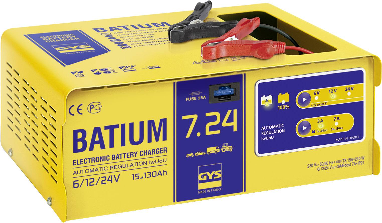 GYS BATIUM 7.24 024502 Prostownik automatyczny 6 V, 12 V, 24 V 11 A