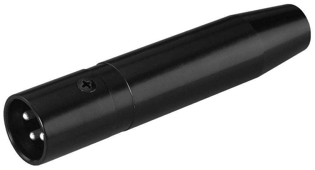 'Złącze XLR w kolorze czarnym, męskie, trzystykowe.'