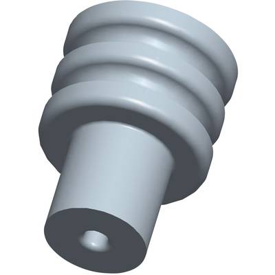 Szary, żebrowany element o kształcie cylindrycznym, który może być stosowany jako uszczelka lub łącznik w zastosowaniach technicznych.