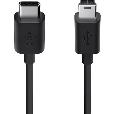 Kabel USB Belkin F2CU034bt06-BLK, USB 2.0, Złącze męskie USB-C®, Złącze męskie USB Mini-B, 1.80 m