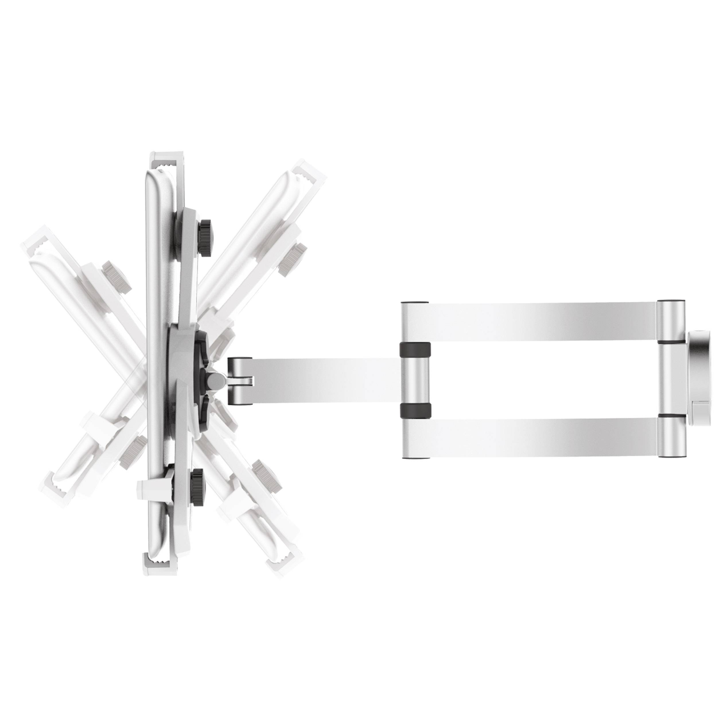 Uchwyt naścienny do telewizora z obrotowym i regulowanym ramieniem, umożliwiający elastyczne ustawienie ekranu.