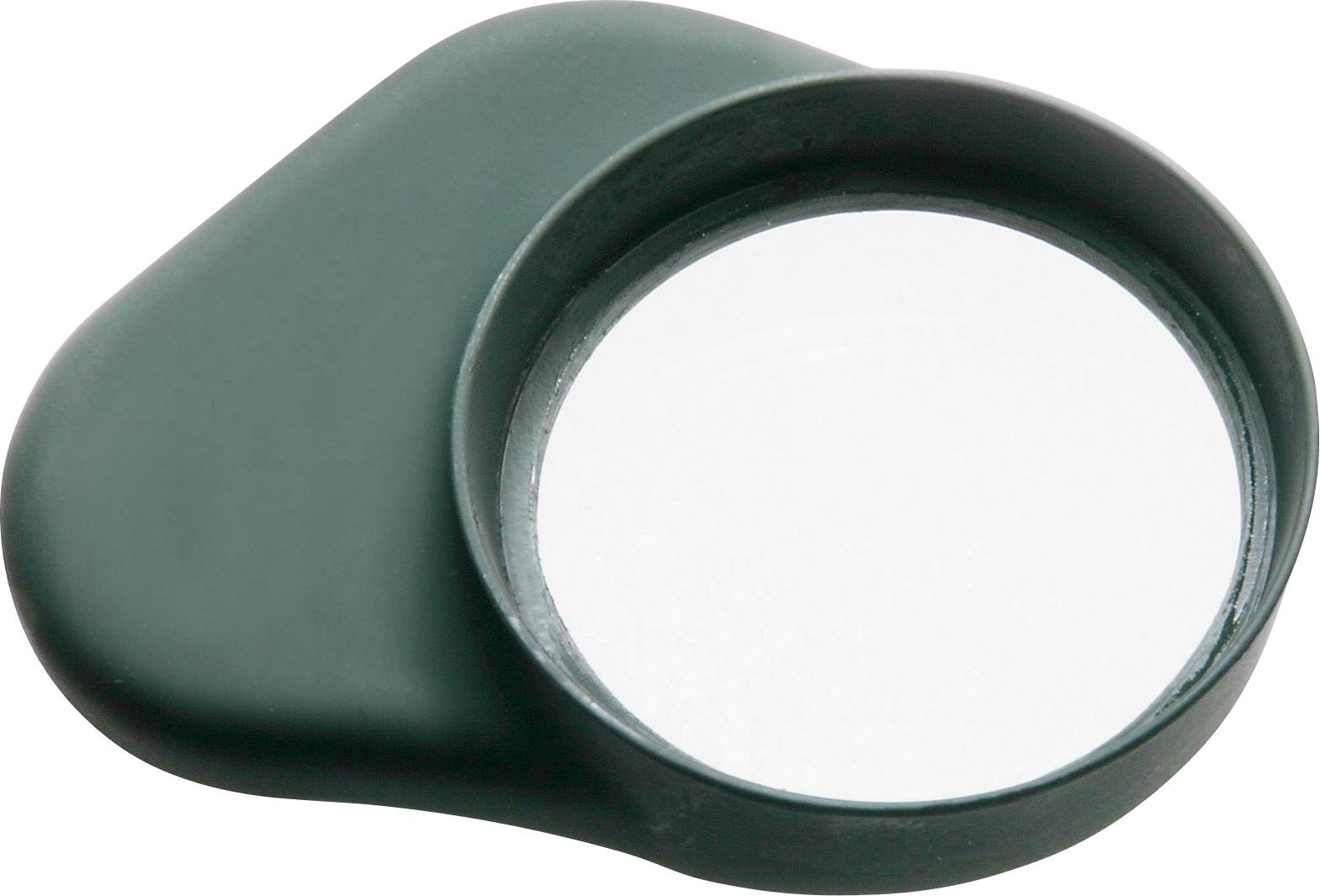 Zielono-czarna lupa z prostokątną rękojeścią i okrągłą szybką w centrum uwagi.