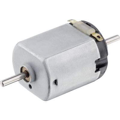 Mały silnik elektryczny w kształcie cylindra z srebrną obudową i dwiema osiami po obu końcach, stosowany w urządzeniach elektrycznych.