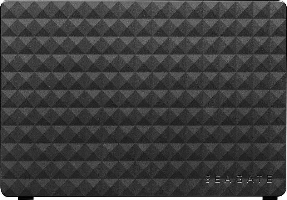 Zewnętrzny dysk twardy w czarnym kolorze z geometrycznym wzorem.