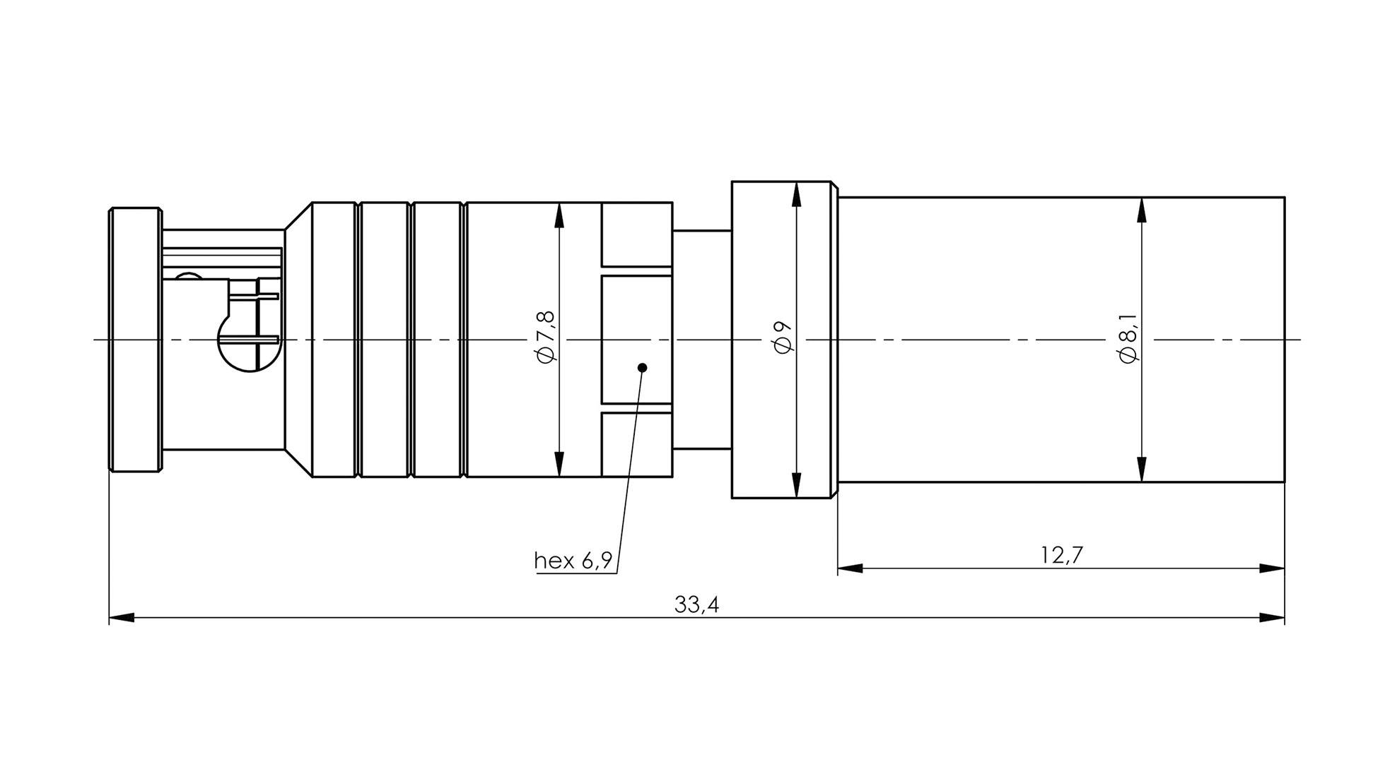 Роз'єм BNC Telegärtner 100025039 100025039 прямий чоловічий роз'єм 75 Ом 1 шт.