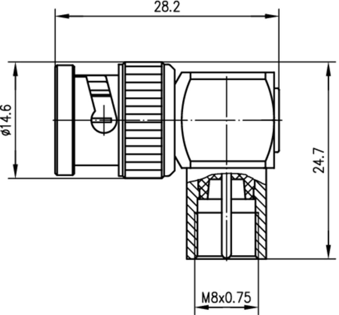 Коаксіальний адаптер Telegärtner 100023650, роз'єм BNC (тато) - роз'єм FME (тато), 1 шт.