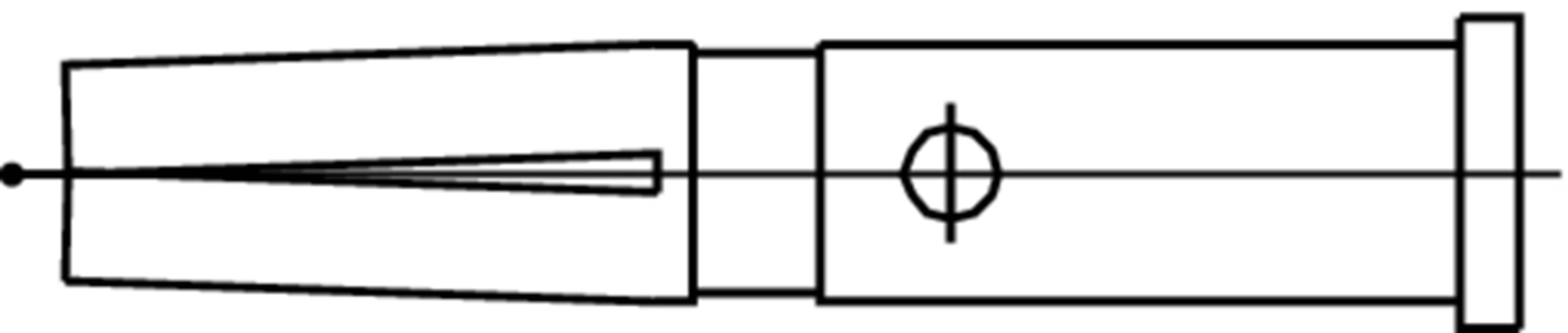 Diagram mechanicznego narzędzia przedstawiający mechanizm stożkowy. Służy on do zobrazowania pozycji blokujących.