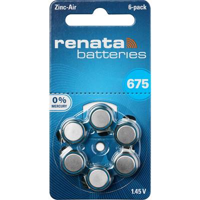 Ogniwo guzikowe ZA 675 Renata Hearing Aid PR44 1.4 V 6 szt. 660 mAh cynkowo-powietrzne-0