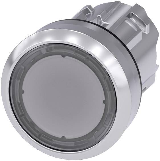 Siemens 3SU10510AB700AA0 3SU1051-0AB70-0AA0 Przycisk podświetlany siłownik płaski, pierścień przedni metalowy, błyszcząc