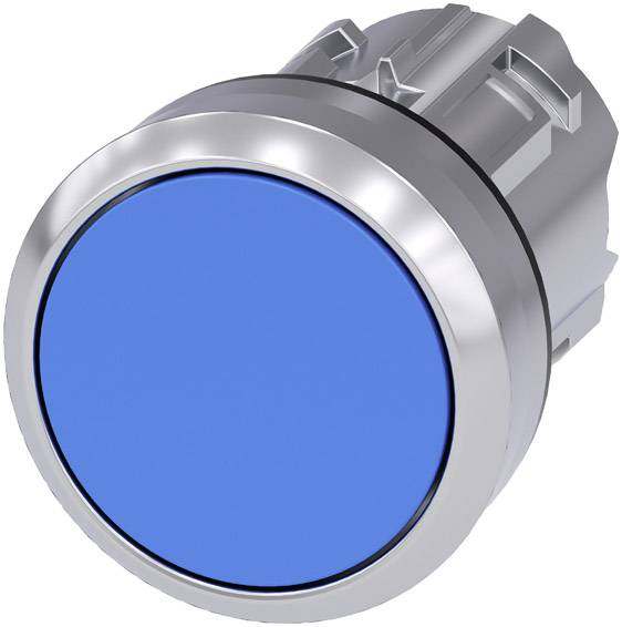 Siemens 3SU10500AB500AA0 3SU1050-0AB50-0AA0 Кнопка, металлическое переднее кольцо, блестящая, привод, плоская кнопка, синяя, 1 шт.