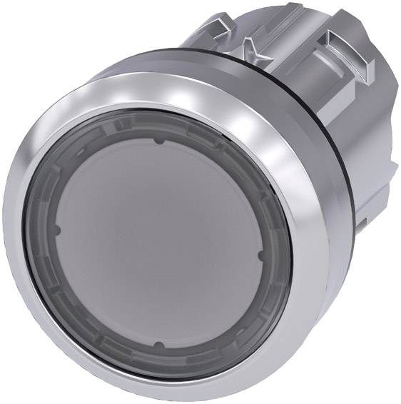 Siemens 3SU10500AB700AA0 3SU1050-0AB70-0AA0 Przycisk pierścień przedni metalowy, błyszczący, siłownik płaski trzpień przejrzysty 1 szt. sztuka