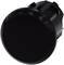 Czarny, okrągły przycisk z tworzywa sztucznego, stosowany w urządzeniach elektronicznych.