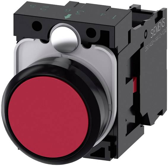 Siemens 3SU11000AB201CA0 3SU1100-0AB20-1CA0 Переднє кільце кнопки з пластику, плоский активатор червоного кольору 1 шт.
