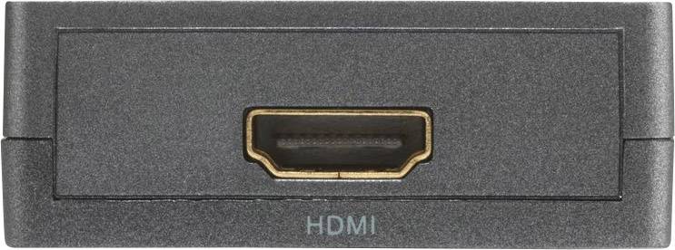 Złącze HDMI na czarnym urządzeniu pokazuje nowoczesny interfejs do przesyłania sygnału wideo i audio.