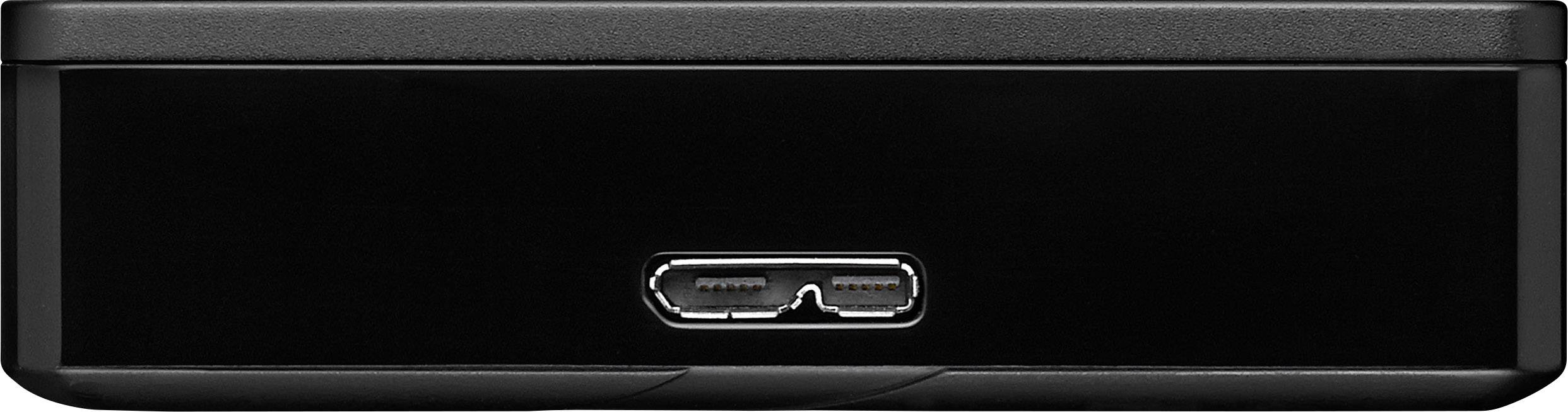 Czarne urządzenie z pojedynczym złączem Micro-USB pośrodku.