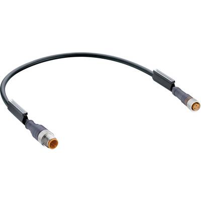 Czarny kabel połączeniowy z dwoma różnymi wtyczkami na końcach, służący do łączenia urządzeń.