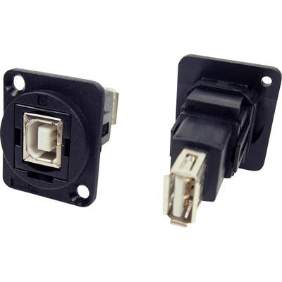Dwa porty USB, jeden z przodu i jeden z boku. Są zamontowane w prostokątnych czarnych obudowach.