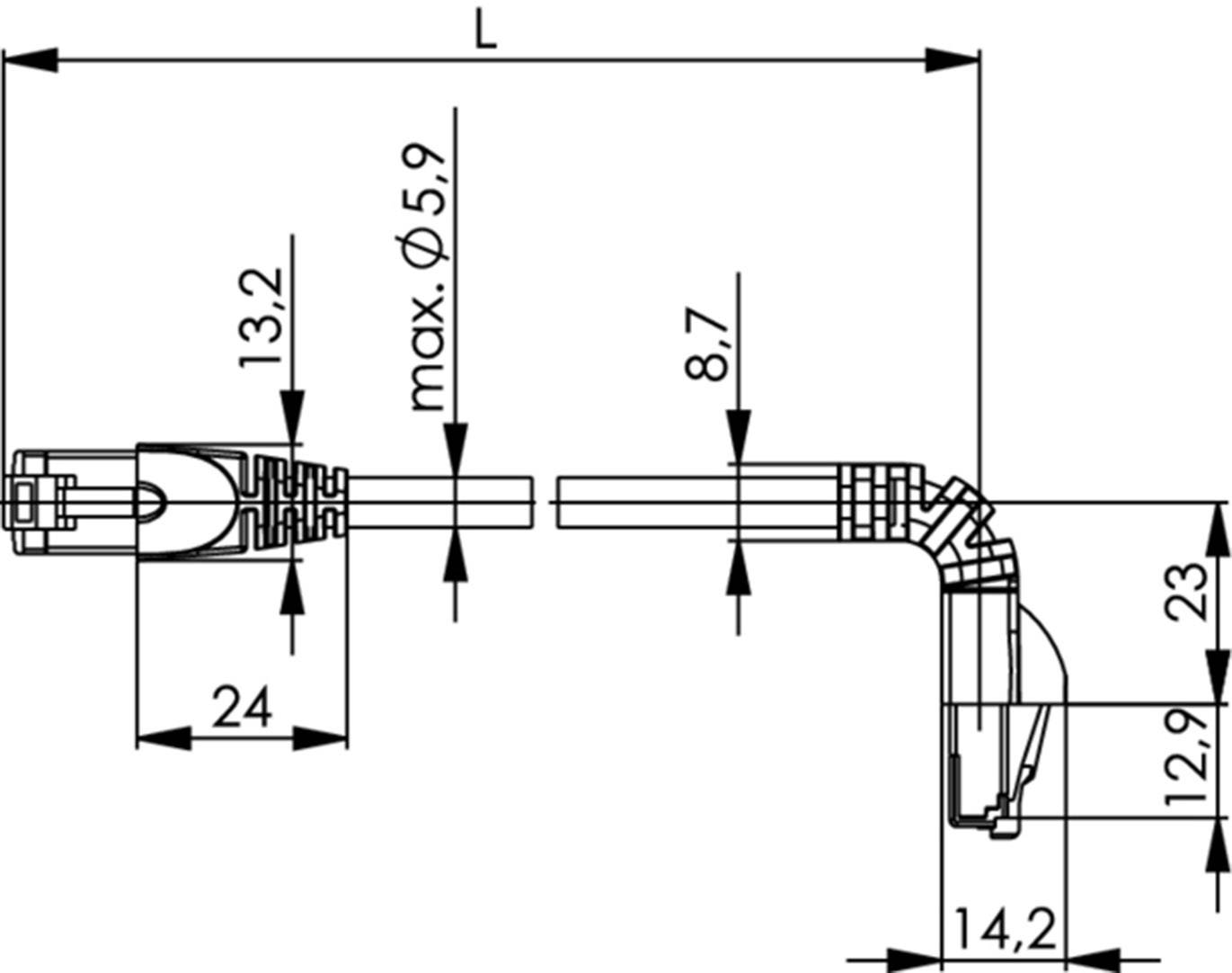 LAN-кабель Telegärtner 100008015, 1 шт., RJ45, CAT 6a, S/FTP, 1,00 м, червоний