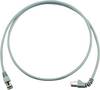 Telegärtner 100008305 RJ45 Kabel sieciowy, kabel krosowy CAT 6a S/FTP 2.00 m szary odporność na ogień, bez halogenu 1 szt.