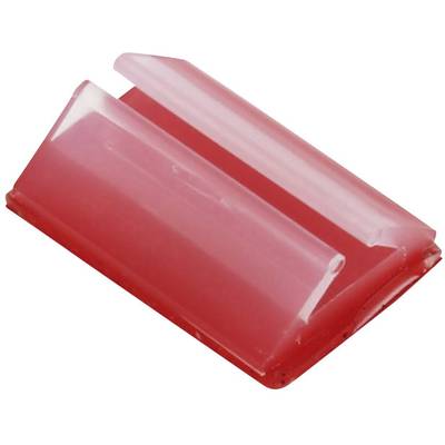 Czerwony, prostokątny obiekt plastikowy o gładkiej powierzchni i lekko wypukłym kształcie, prawdopodobnie przedmiot biurowy lub użytku domowego.