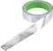 Srebrna taśma klejąca z zielonym spodem, częściowo rozwinięta.