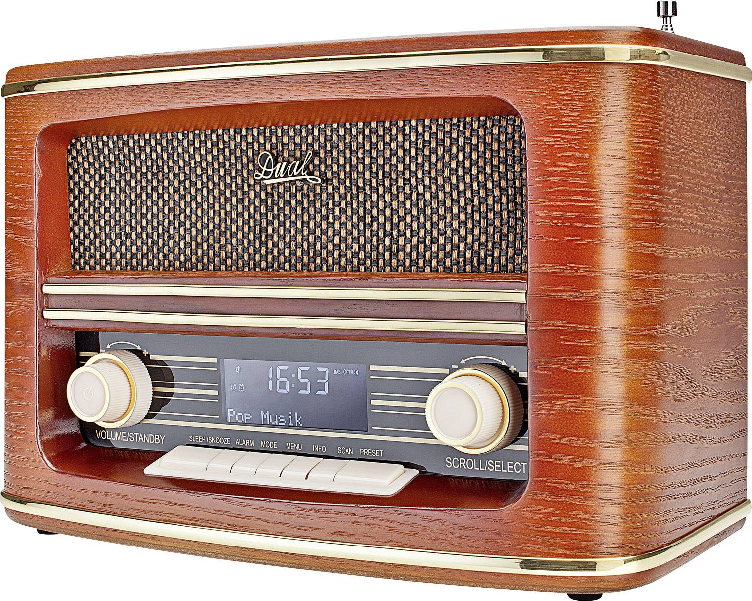 Radio Dual NR 1 DAB Nostalgie Radio, DAB+, FM, drewno