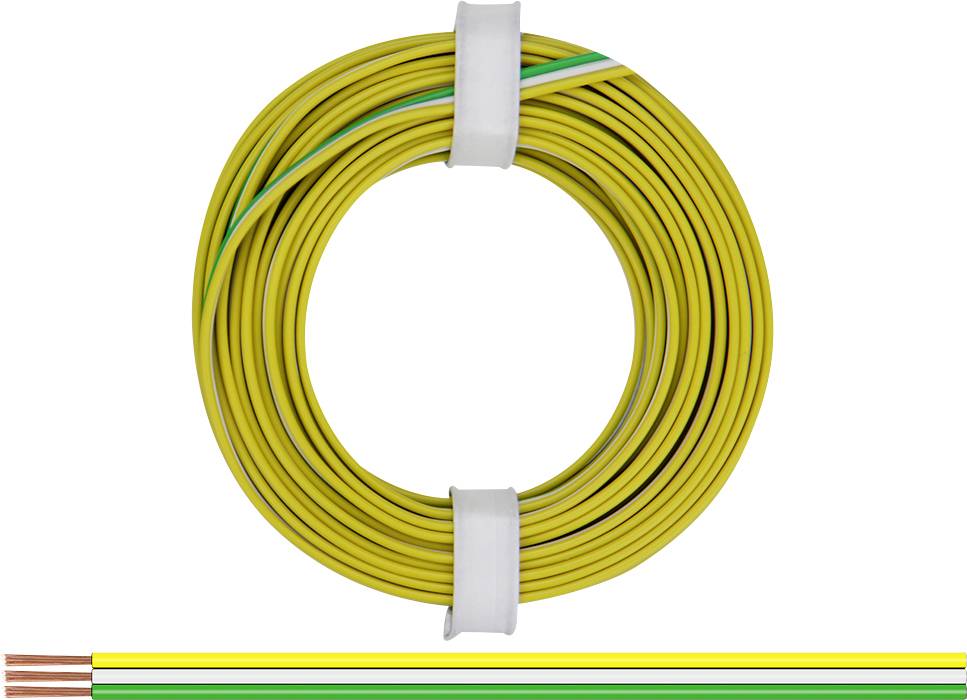 Donau Elektronik 318-354 Багатожильний кабель 3 x 0,14 мм² жовтий, білий, зелений 5 м