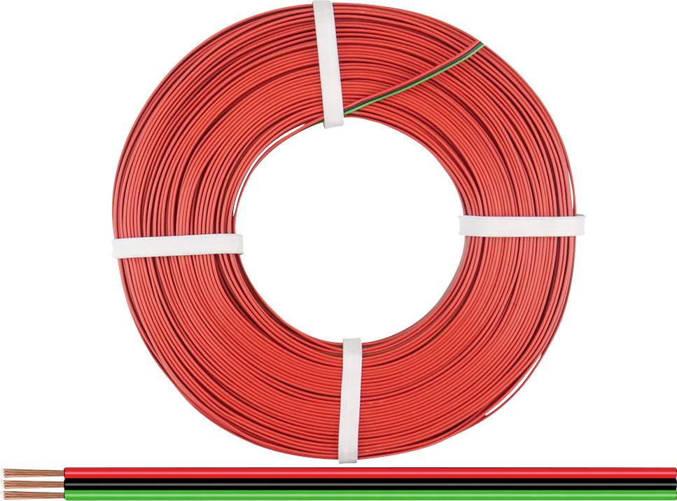 Donau Elektronik 318-014-50 Багатожильний кабель 3 x 0,14 мм² червоний, зелений, чорний 50 м