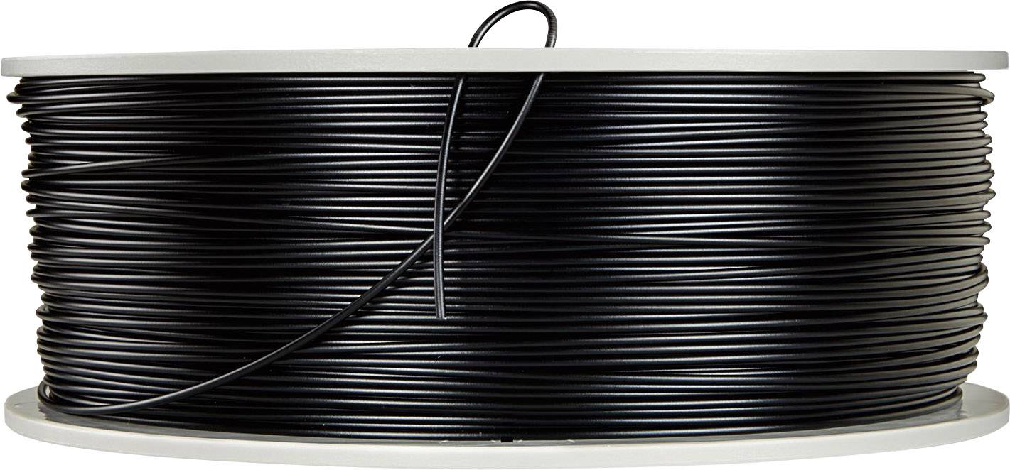 Czarna szpula z nawitym kablem. Jeden koniec kabla jest widoczny.