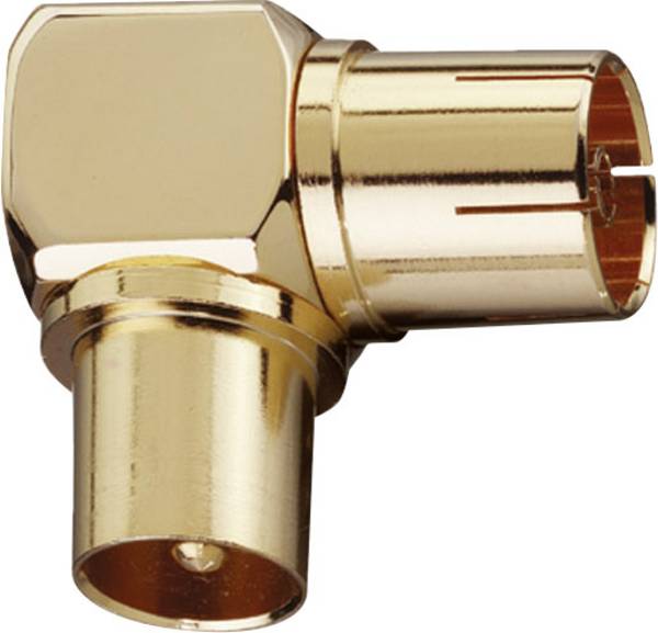 <br>  Oehlbach<br>  4403<br>  Adapter kątowy koncentryczny<br>  pozłacany<br>  Złącza: Złącze koncentryczne IEC, Gniazdo koncentryczne IEC<br>  <br>  2 szt.<br>