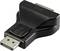 Czarny adapter DisplayPort do DVI do podłączenia komputerów z monitorami. Wyraźnie pokazuje obie strony złączy.