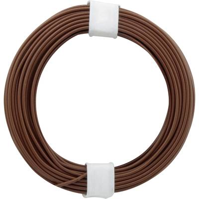 Brązowy kabel jest zwinięty w rolkę i przytrzymywany przez dwie białe opaski kablowe.