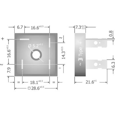 Prostownik mostkowy Diotec KBPC3510FP, 1000 V, 35 A