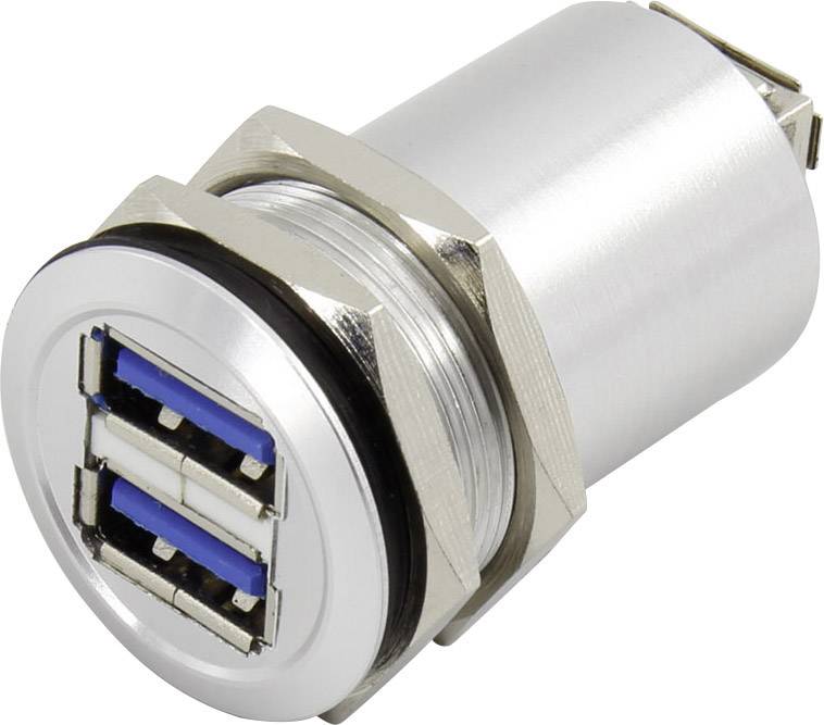 TRU COMPONENTS USB-14 Podwójne złącze żeńskie USB A 3.0 złącze żeńskie do wbudowania 2 złącza żeńskie USB A na 2 złącze 