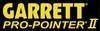 Czarne tło z żółtymi literami. Tekst brzmi: 'GARRETT PRO-POINTER II'. Nazwa markowa produktu.