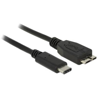 Kabel USB z dwoma różnymi rodzajami wtyczek: po lewej stronie wtyczka USB-C, po prawej stronie wtyczka USB-Micro-B. Używane do przesyłania danych i ładowania.