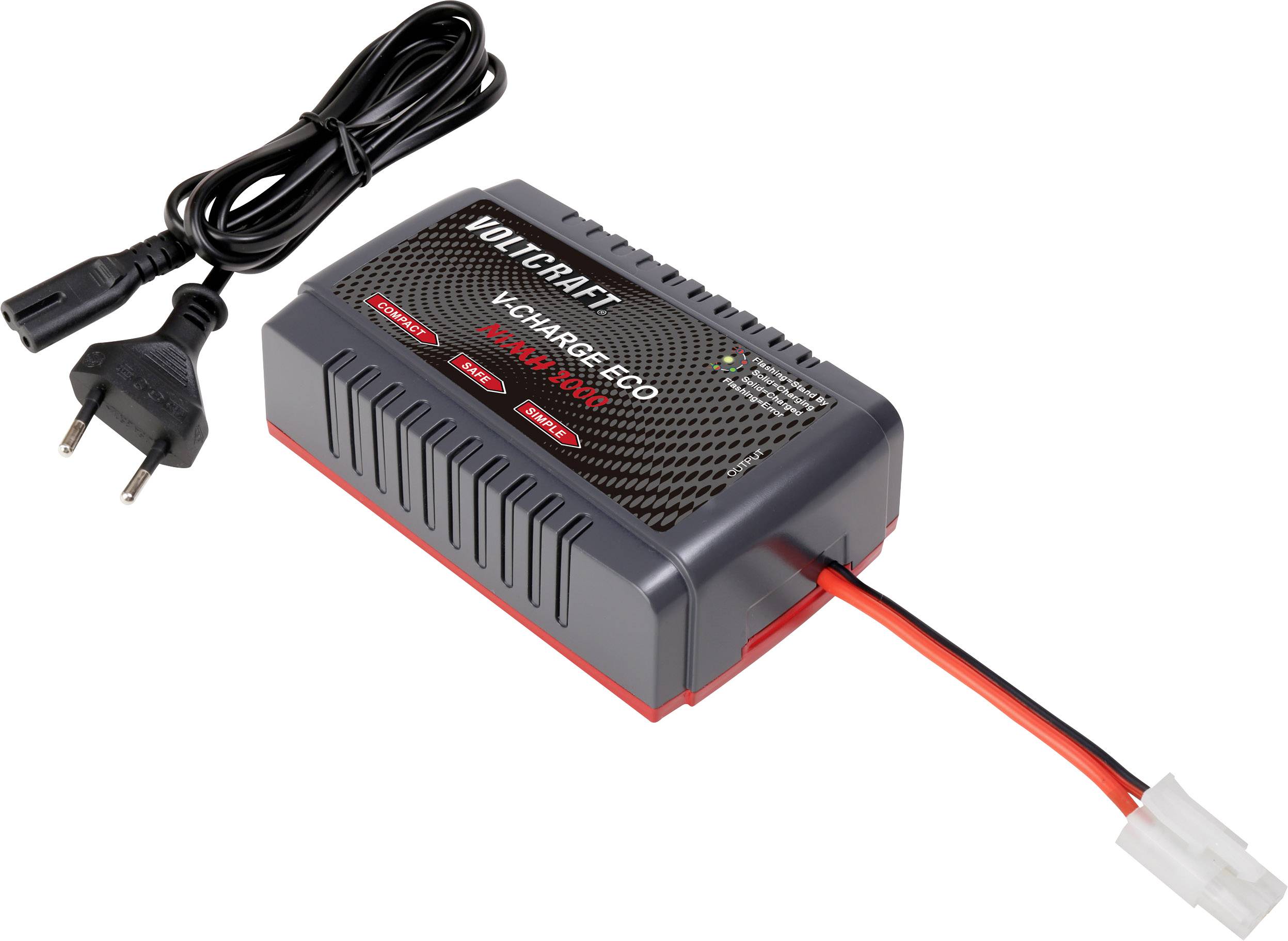 Зарядний пристрій VOLTCRAFT V-Charge Eco NiMh 2000 2 A для моделюючих NiMH та NiCd акумуляторів